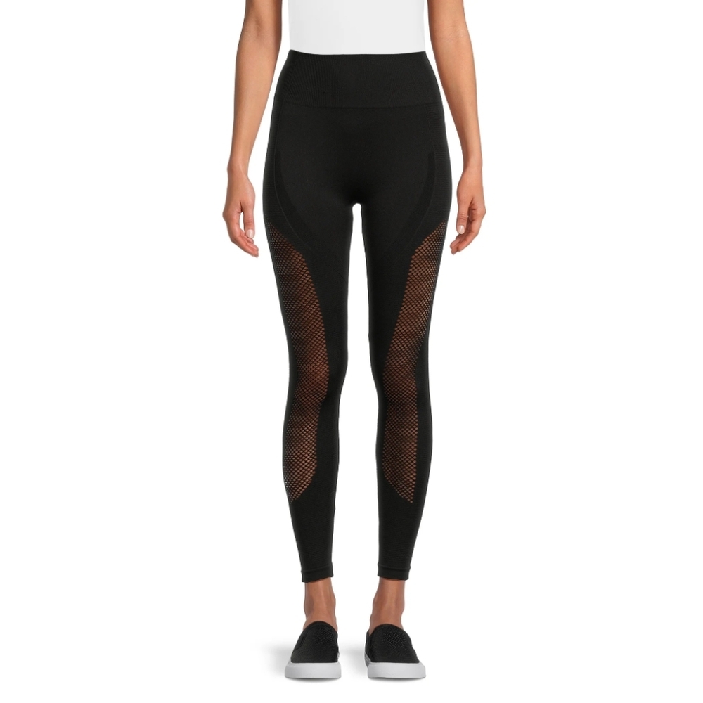 No Boundaries Juniors’ Size S (3-5) Perforated Leggings Black Soot
